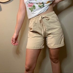 100% cotton cream shorts